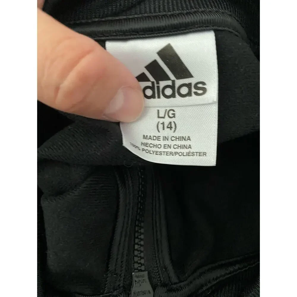 Adidas Black Zip Kids Jacket Size Large